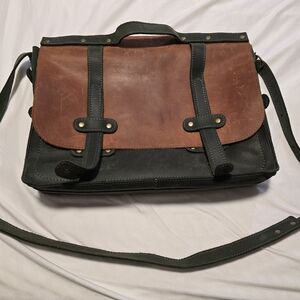 Full grain leather laptop briefcase women/Crossbody briefcase